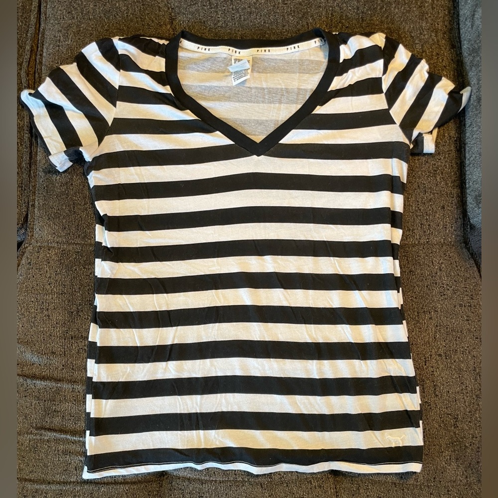 PINK Striped Tee / Sleep Shirt